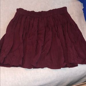 Burgundy flowy skirt